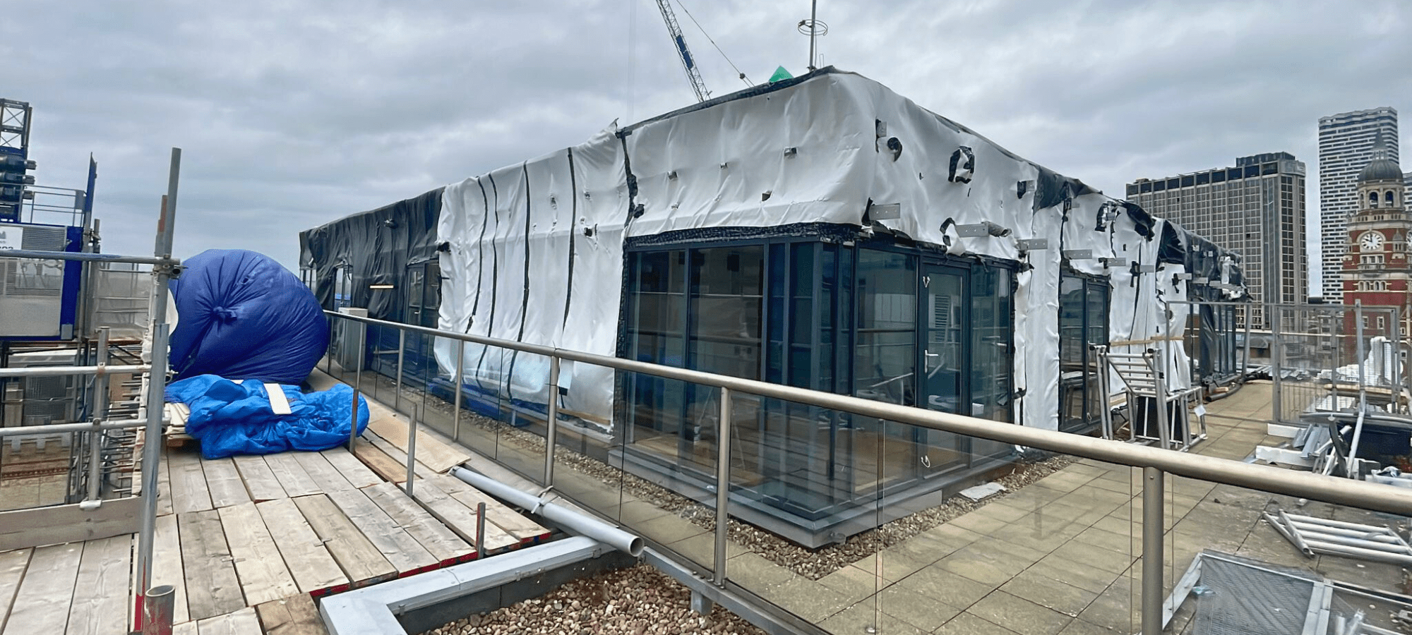Rooftop with structural works